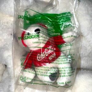 McDonalds Happy Meal Toy 2004 Holiday Coca Cola Polar Bear Plush, New In Package